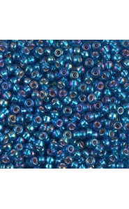 Miyuki rocailles Perlen 8/0 - Silverlined capri blue ab 8-1025